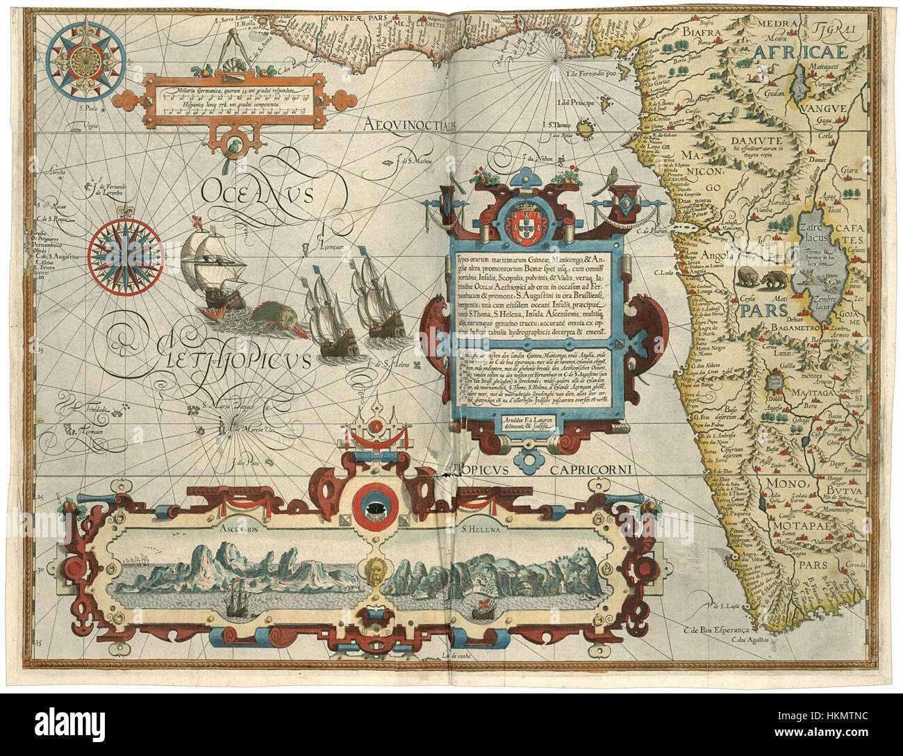 Una mappa storica intitolata AMH-6603-KB raffigurante la costa dell'Africa occidentale. Questa mappa d'epoca fornisce uno sguardo dettagliato alla geografia della regione, evidenziando le principali aree costiere e insediamenti durante l'epoca in cui è stata creata. Foto Stock