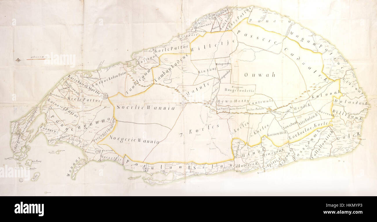 *AMH-6104-NA Mappa di Ceylon* è una mappa dettagliata che mostra le divisioni di Ceylon (attuale Sri Lanka) in distretti. La mappa fornisce un prezioso resoconto storico dei confini amministrativi durante il periodo coloniale. Foto Stock
