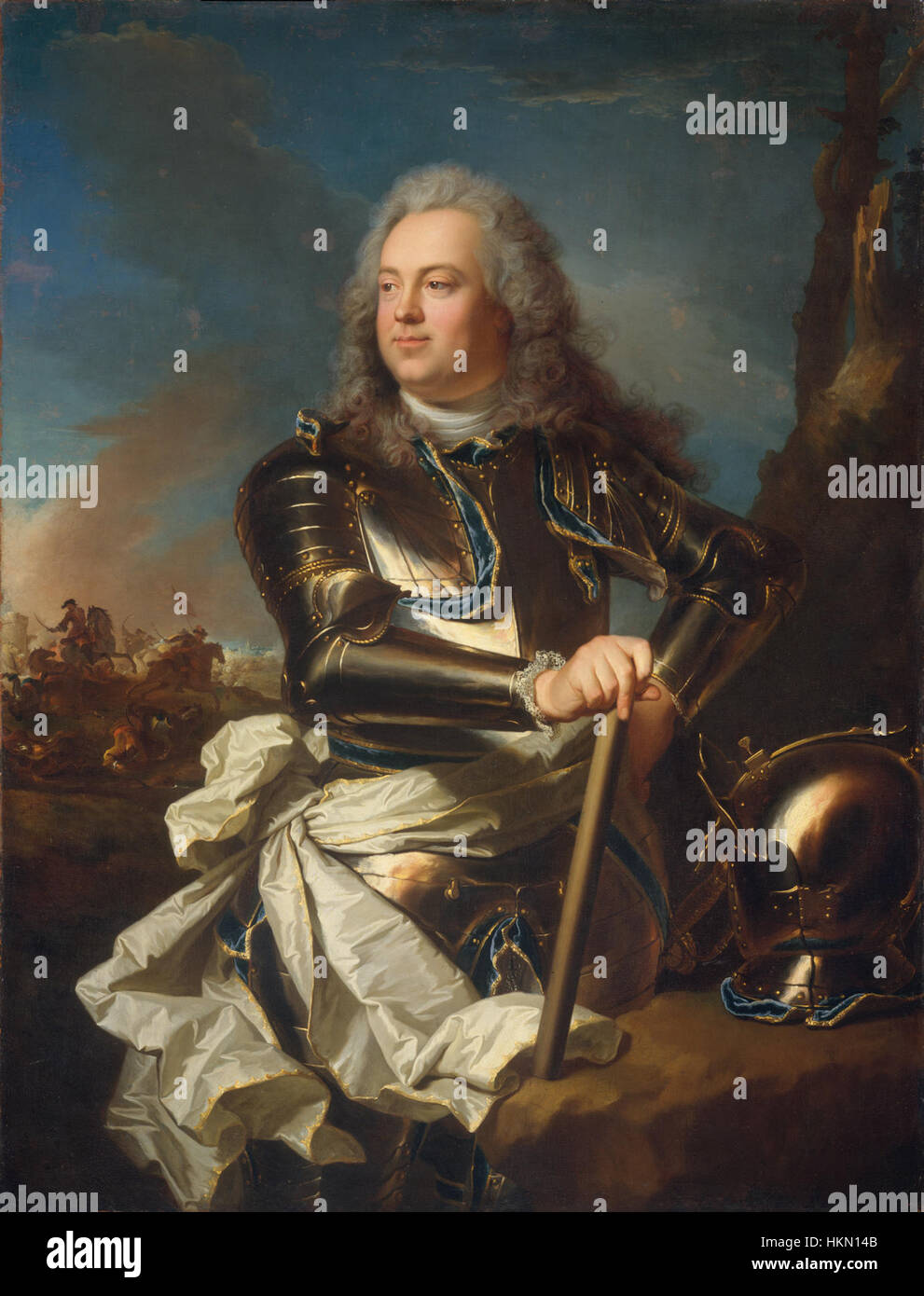 Louis Henri de la Tour d'Auvergne, dipinto da un artista sconosciuto, è un ritratto storico che rappresenta la figura nobile della Francia del XVII secolo, che mette in evidenza il suo significato nella vita militare e politica. Foto Stock