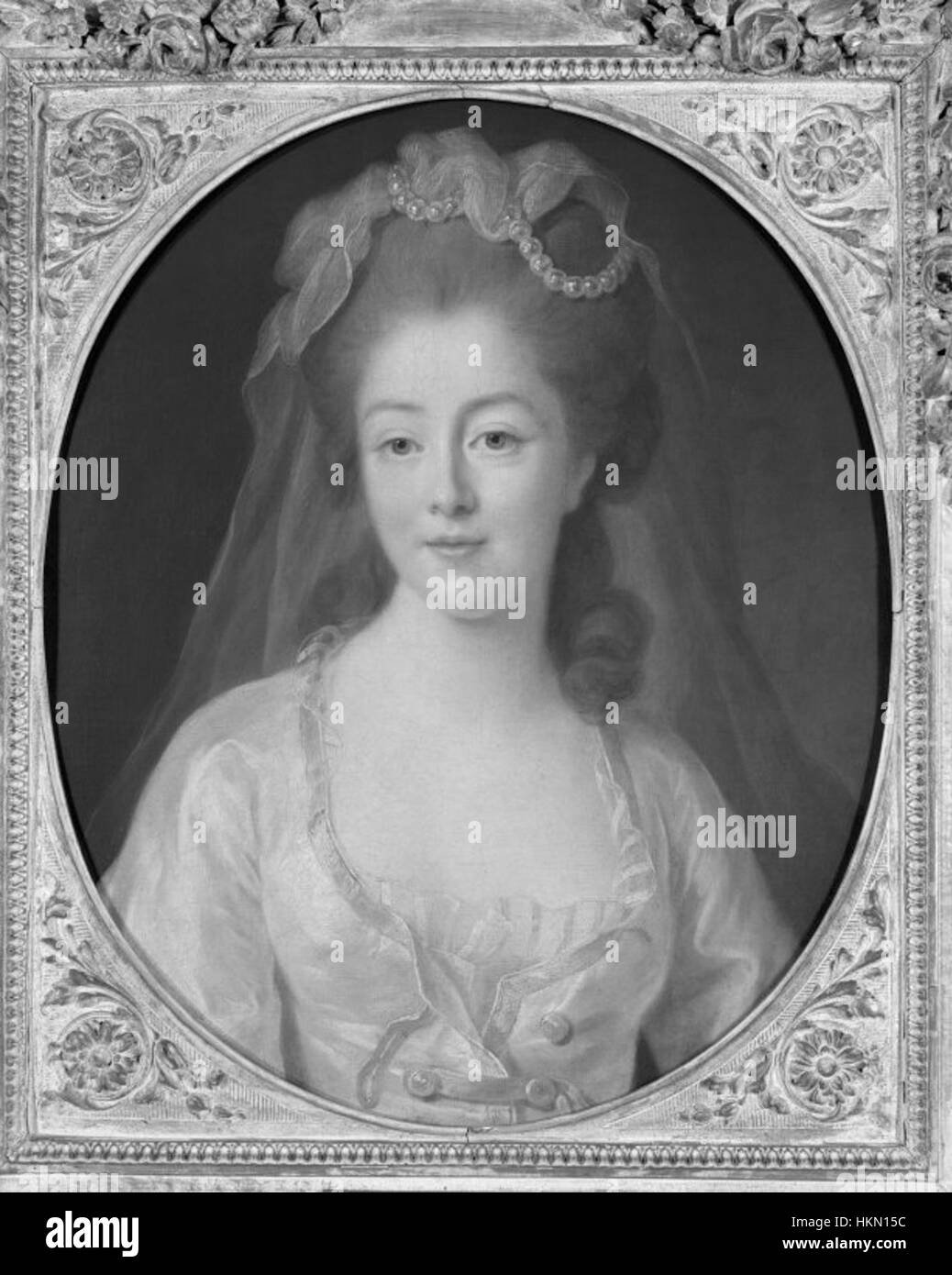 La *A Lady* di Johann Friedrich August Tischbein ritrae una donna elegante in abito del XVIII secolo. La pennellata dettagliata e l'enfasi sulla grazia mettono in risalto lo stile del ritratto popolare nel periodo. Foto Stock