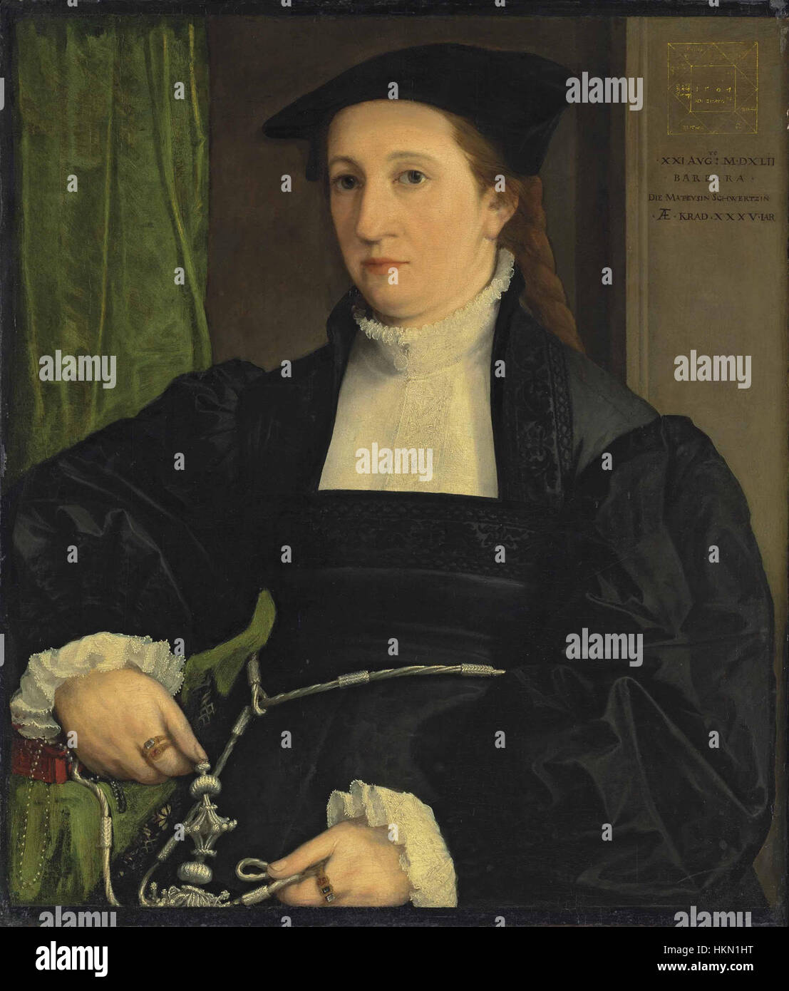 Christoph Amberger - Bildnis Barbara Schwarz (1542) Foto Stock