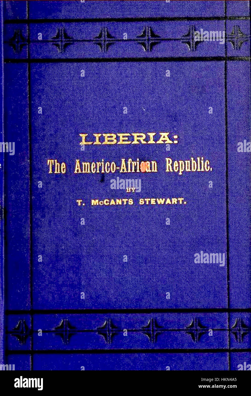 Questo dipinto del 1886 di Stewart raffigura i primi anni della Repubblica Americo-Africana, ora Liberia. Cattura le lotte e le aspirazioni dei coloni afroamericani e i loro sforzi per stabilire una nuova nazione. Foto Stock