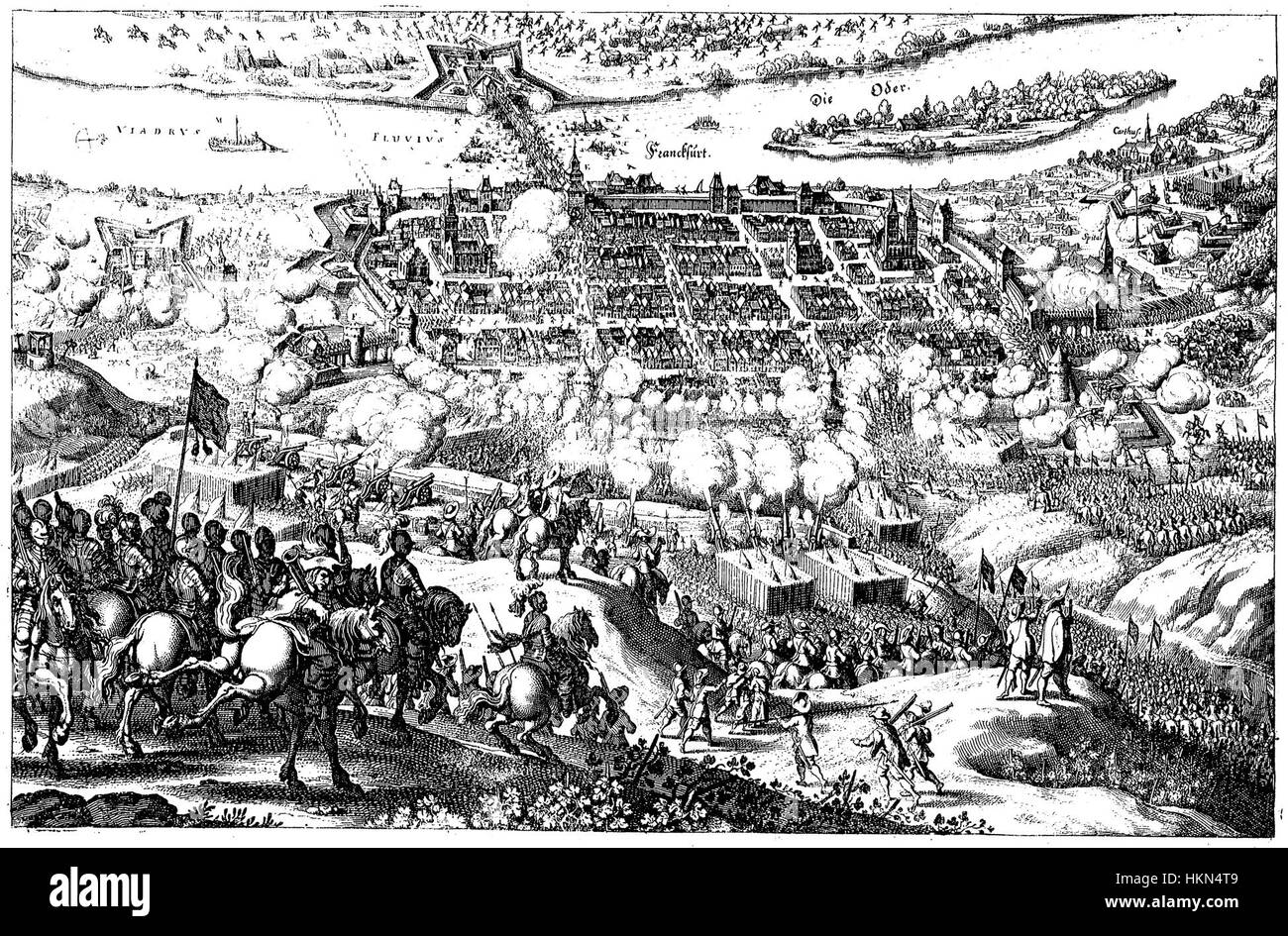 Belagerung der Stadt Frankfurt (Oder) durch die Schweden 1631 Foto Stock