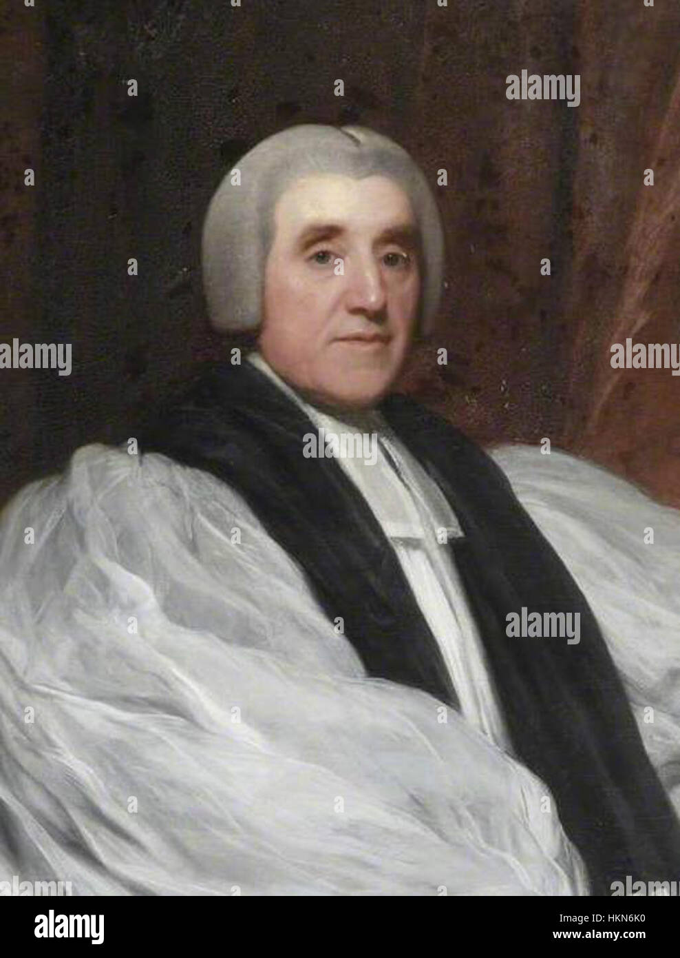 Questo ritratto dell'arcivescovo Edward V-Harcourt, dipinto da Thomas Phillips, cattura l'aspetto dignitoso del sacerdote del XVIII secolo. L'opera mostra l'approccio dettagliato di Phillips alla ritrattistica durante l'era georgiana. Foto Stock