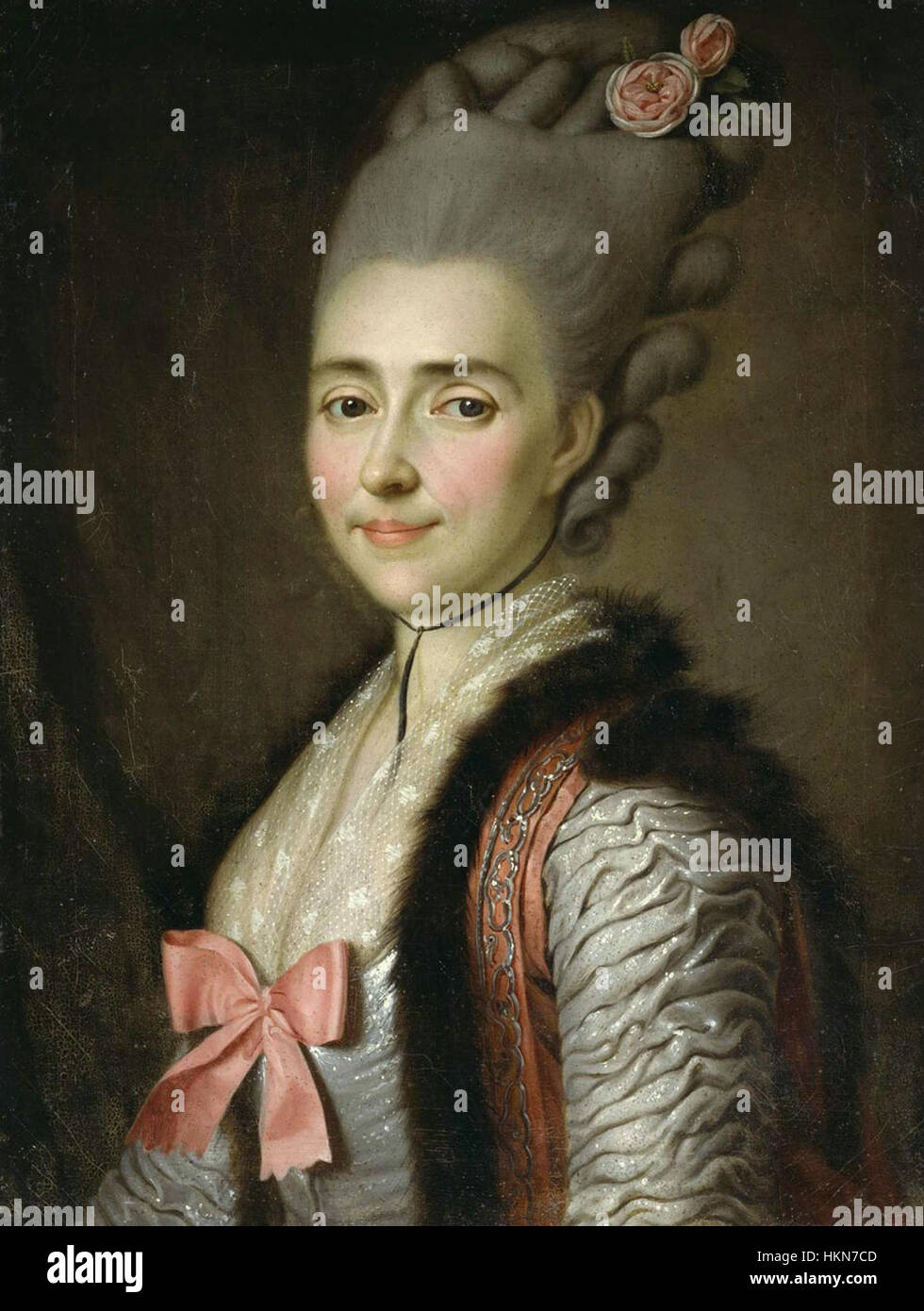 'Ivan Argunov 16' è un ritratto dell'artista russo Ivan Argunov. Noto per le sue magistrali raffigurazioni di figure aristocratiche, Argunov cattura l'essenza del suo soggetto con dettagli intricati e vivido realismo, mostrando la moda e lo stile della Russia del XVIII secolo. Foto Stock