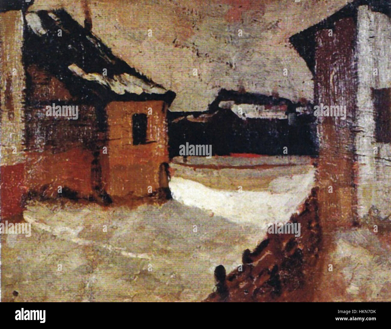 "Peisaj (3)" di Apcar Baltazar, un dipinto di paesaggio dell'artista rumeno noto per i suoi contributi all'impressionismo dei primi anni del XX secolo. Foto Stock