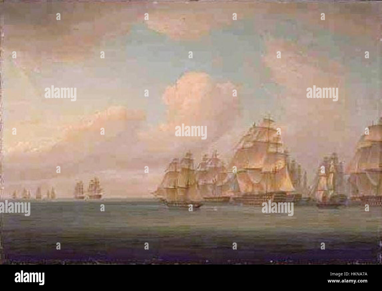 Nel 1805, l'ammiraglio francese Zacharie Allemand comandò uno squadrone durante le guerre napoleoniche, conducendo operazioni nell'Atlantico. Il suo squadrone si impegnò in razzie commerciali, con l'obiettivo di distruggere le rotte commerciali e le linee di rifornimento britanniche. Foto Stock