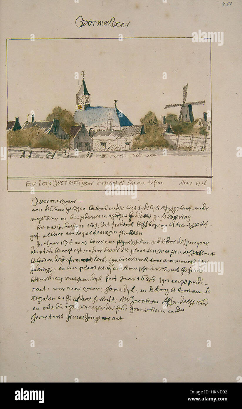 In questo lavoro di Atlas Schoemaker, l'attenzione è sul paesaggio rurale dell'Olanda settentrionale, in particolare Wormerveer, che mostra l'architettura tradizionale e la vita agricola della regione durante il XIX secolo. Foto Stock In questo lavoro di Atlas Schoemaker, l'attenzione è sul paesaggio rurale dell'Olanda settentrionale, in particolare Wormerveer, che mostra l'architettura tradizionale e la vita agricola della regione durante il XIX secolo. Foto Stock