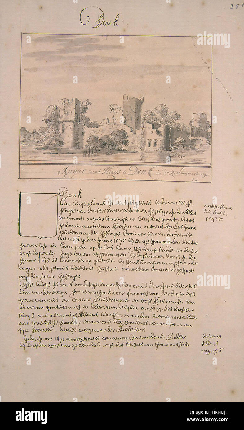 Questo dipinto di Atlas Schoemaker raffigura una vista storica di Zuid-Holland nel 1599, che mostra il paesaggio e l'architettura della regione durante il tardo Rinascimento. Foto Stock