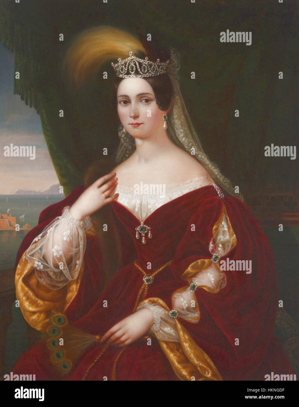 *Maria Teresa d'Austria-Teschen* era un'arciduchessa austriaca e la moglie del duca Alberto di Sassonia-Teschen. Il ritratto la cattura come una figura di nobiltà, che riflette lo stile artistico della ritrattistica europea del XVIII secolo. Foto Stock