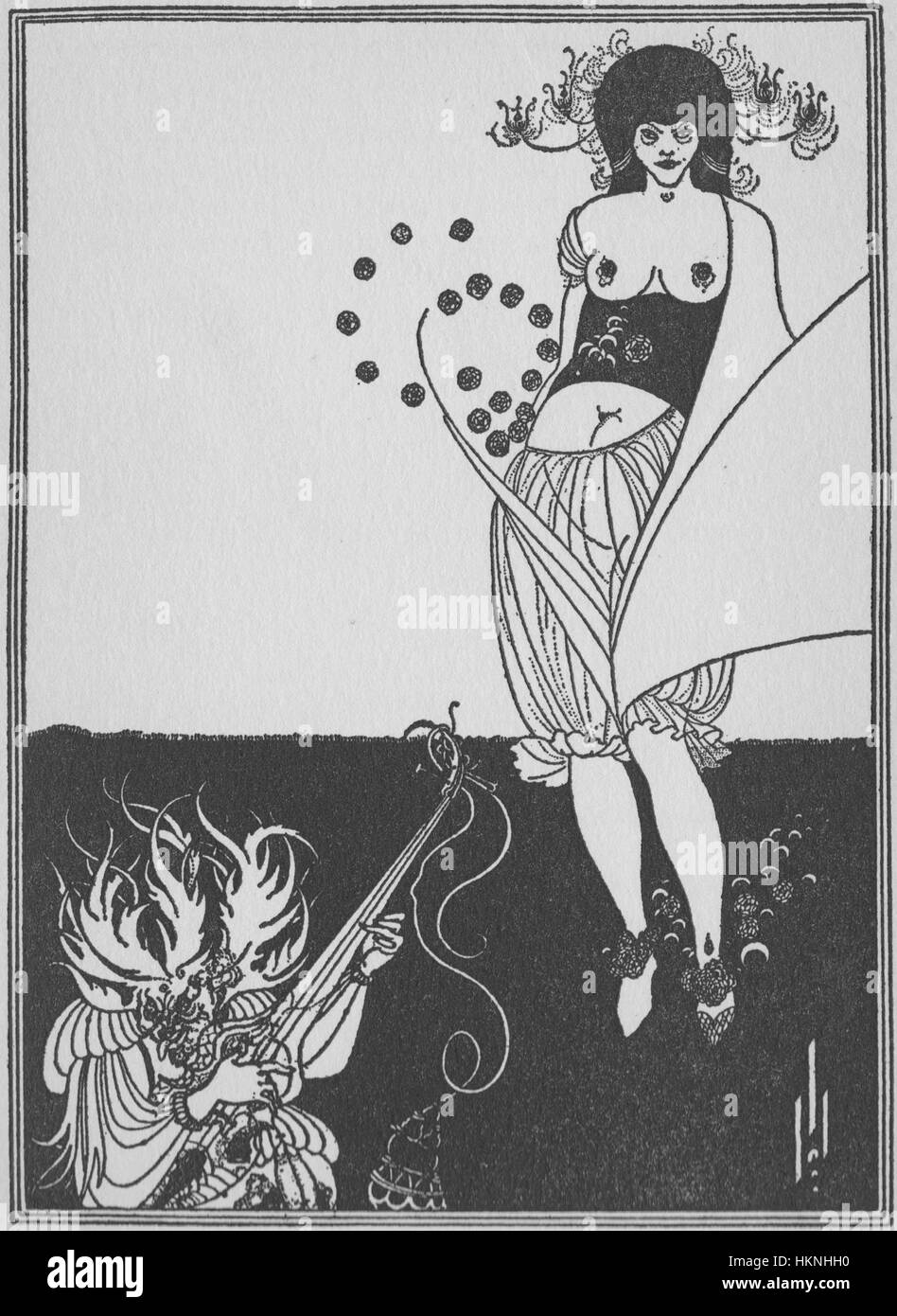 "The Stomach Dance" di Beardsley è un lavoro audace e illustrativo che cattura il movimento e l'intensità di una performance. Il pezzo è noto per il suo intricato linework e la rappresentazione stilistica della danza. Foto Stock