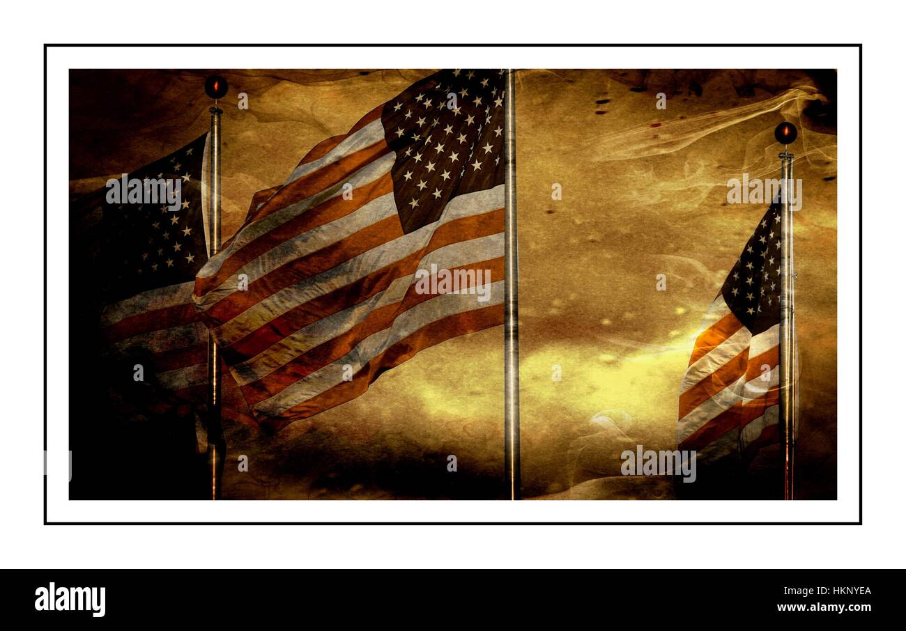 Bandierine americane o usa le bandiere Foto Stock