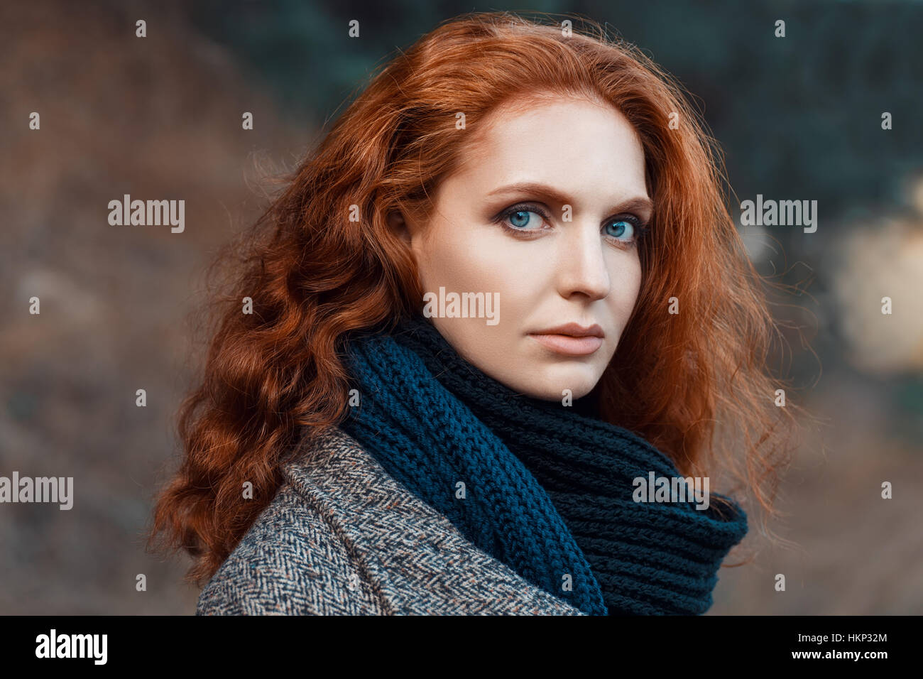 Closeup ritratto di redhead girl Foto Stock