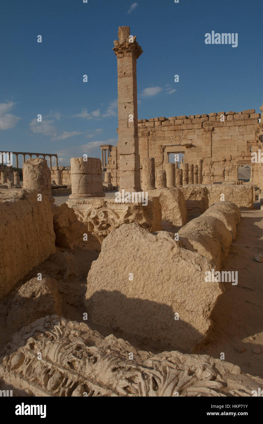 Le antiche rovine di una città di Palmyra Siria Foto Stock