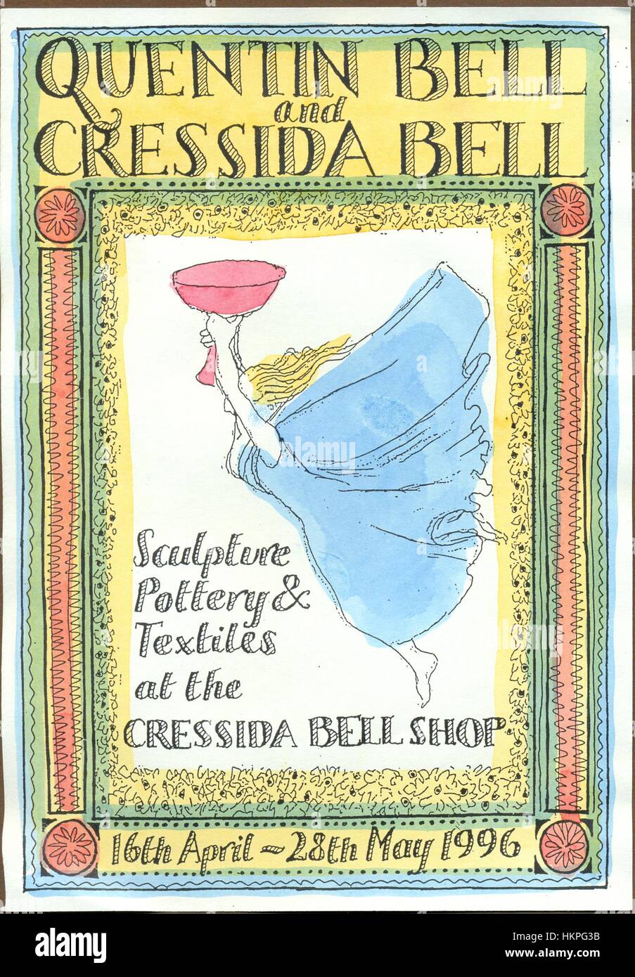 Invito a una mostra di scultura, ceramica e materiali tessili in corrispondenza della campana di Cressida Shop Foto Stock