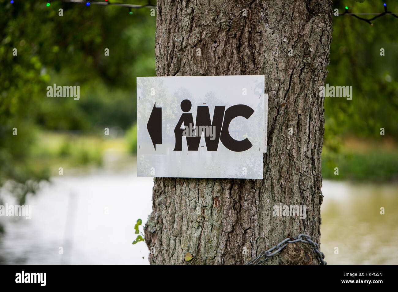 Riferimento ai servizi igienici in Slottsskogen, Göteborg, Svezia. Foto Stock