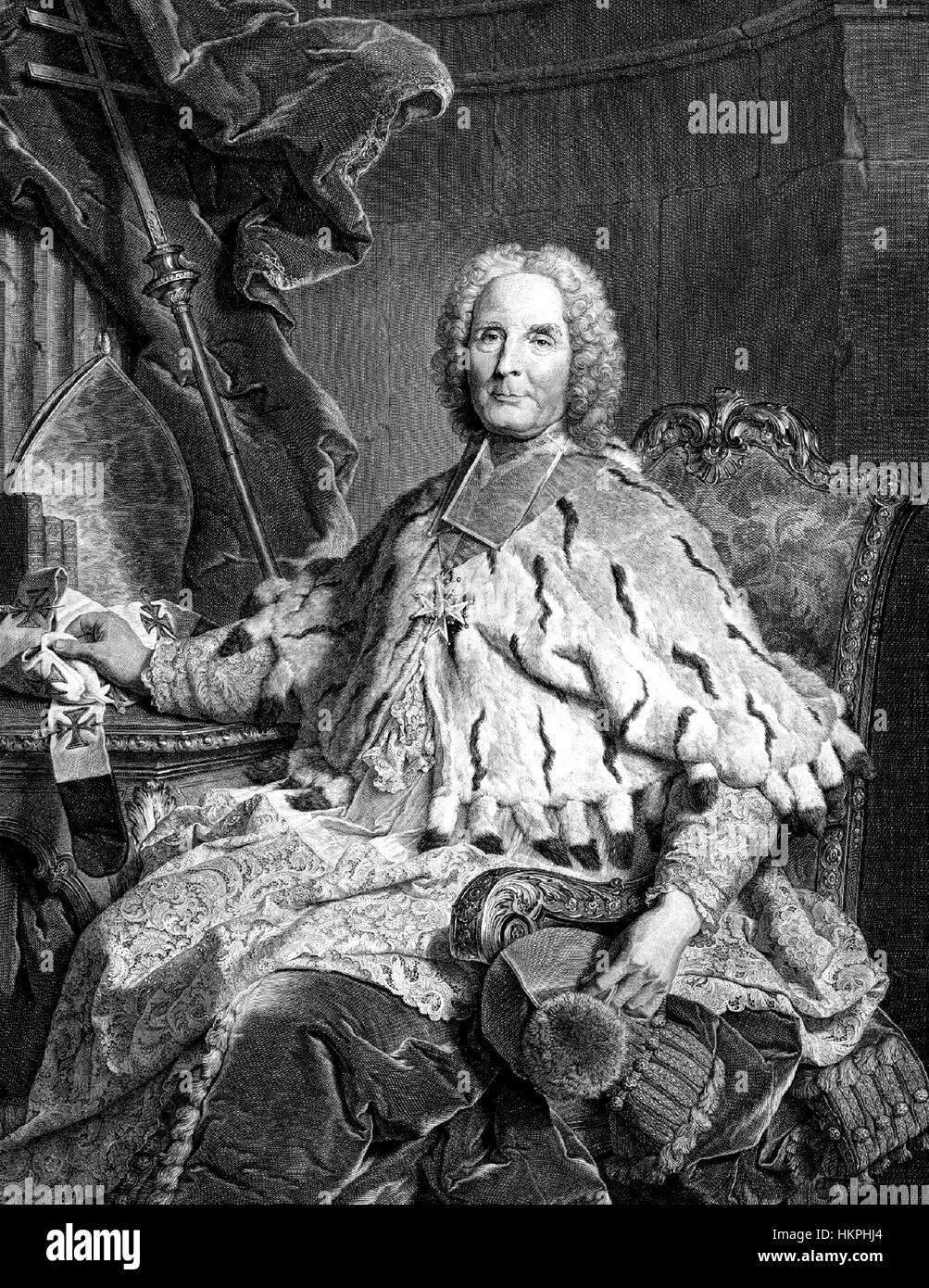 HENRI Oswald de la Tour d'Auvergne (1671-1747) in una incisione sulla base di un dipinto del 1732 Foto Stock