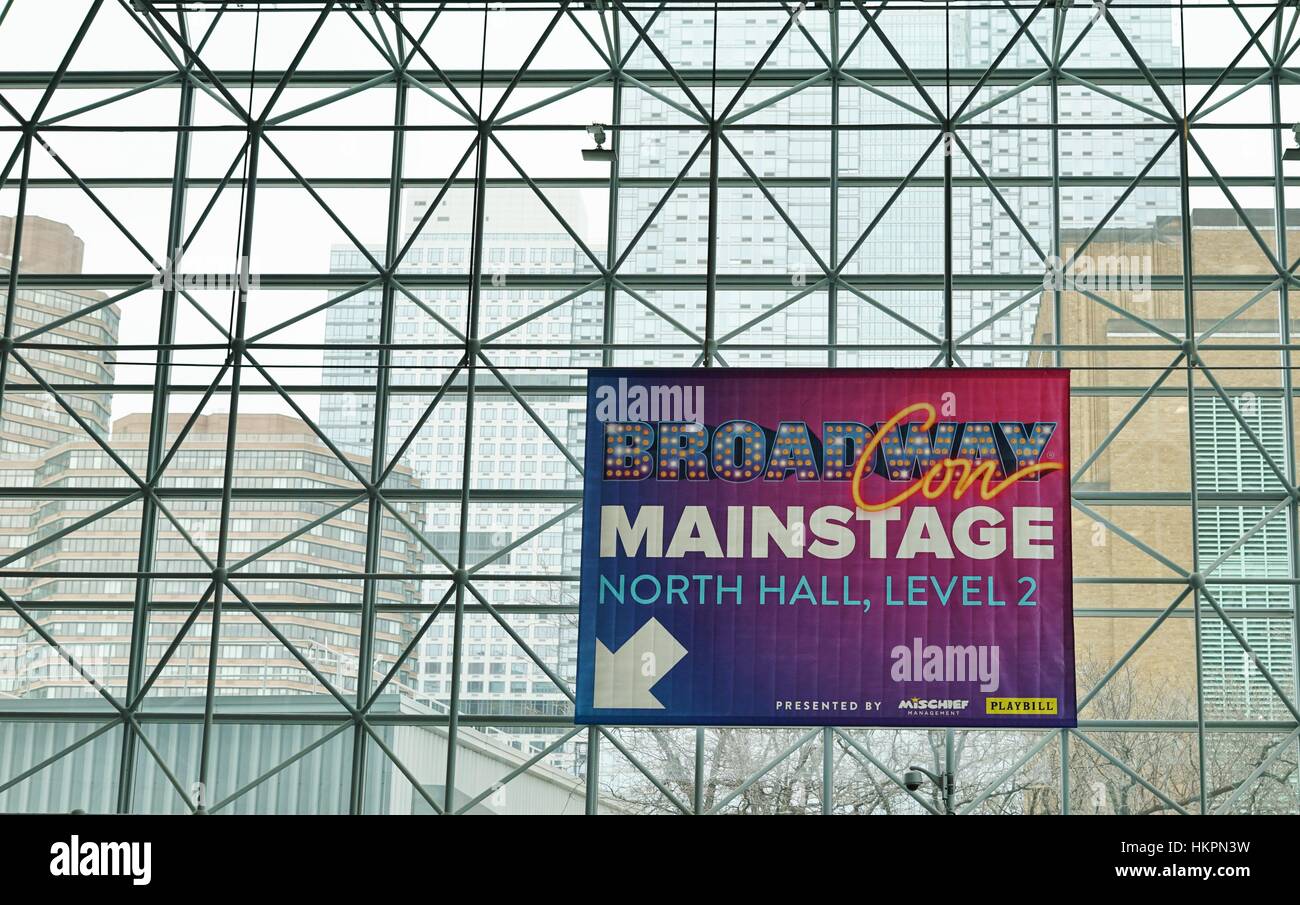 La convenzione BroadwayCon per il teatro musicale di tifosi ha avuto luogo presso il Centro Congressi Jacob K. Javits Convention Center di New York nel mese di gennaio Foto Stock