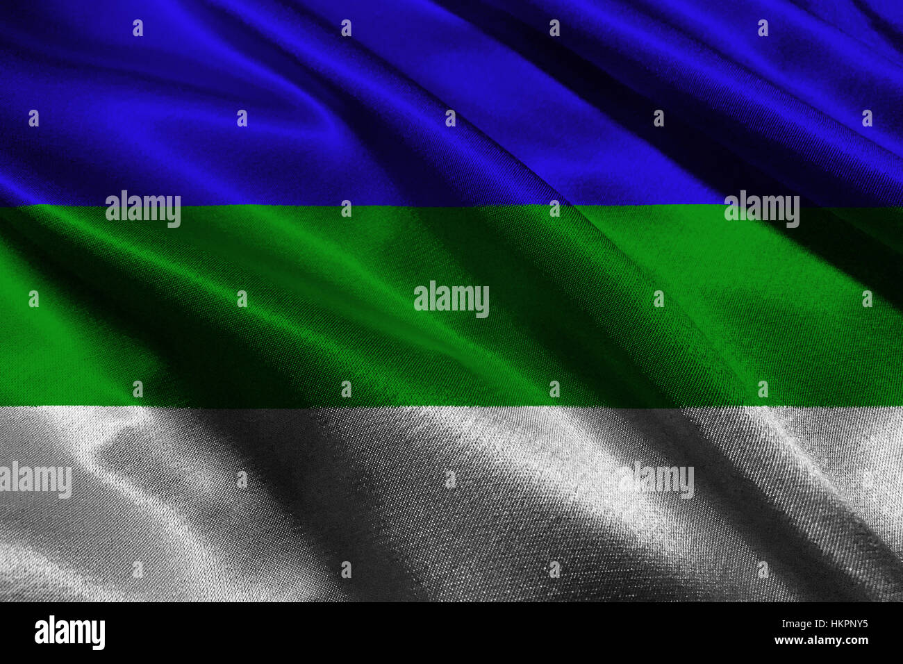 Repubblica di Komi bandiera 3D illustrazione simbolo. Komi bandiera Foto Stock