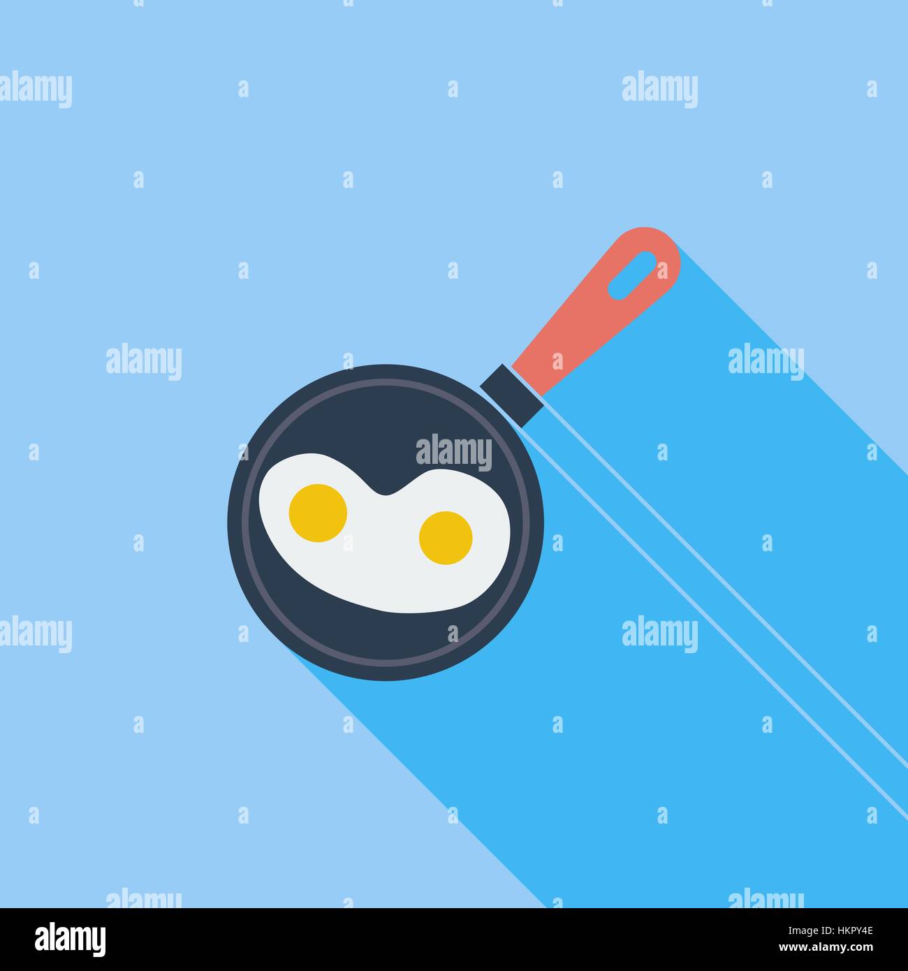 Uova strapazzate icona. Vettore di piana relativa icona con lunga ombra per il web e applicazioni per dispositivi mobili. Esso può essere utilizzato come - il logo, il pittogramma, icona, una infografica Illustrazione Vettoriale