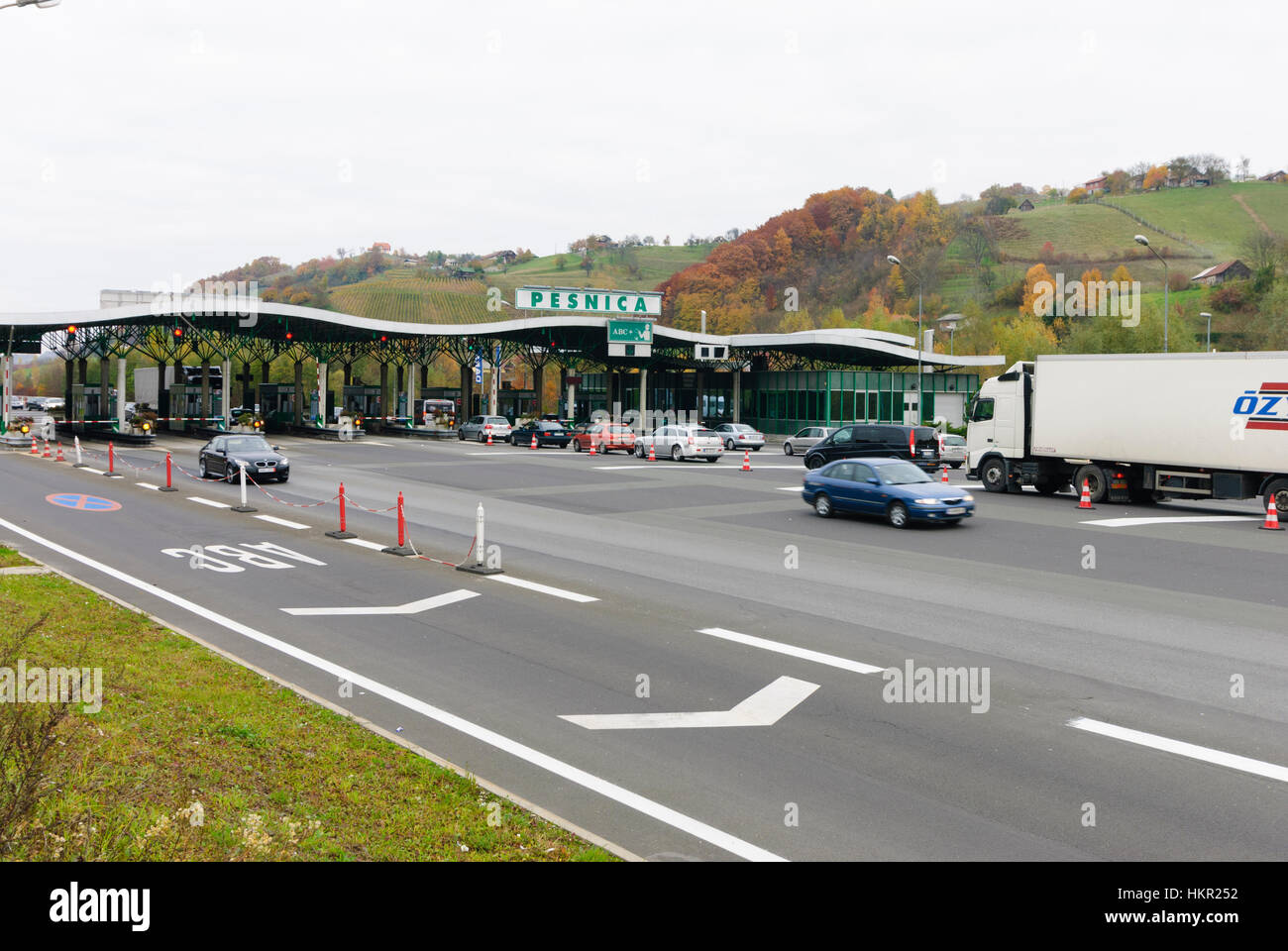 Pesnica: Border Crossing Pesnica in Austria (Spielfeld), , , Slovenia Foto Stock