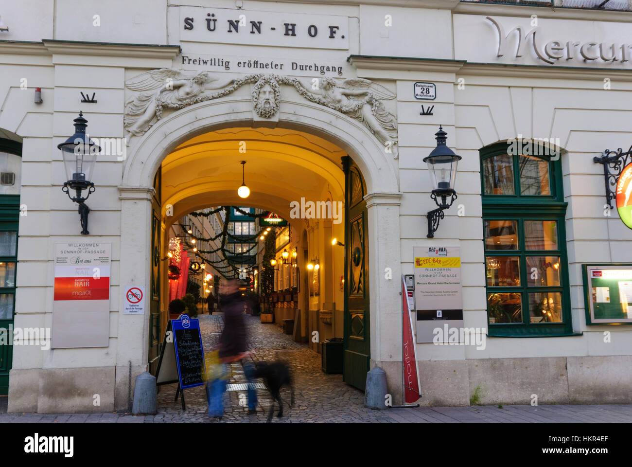 Wien, Vienna: Sünnhof: attraverso lo stile Biedermeier, 03., Wien, Austria Foto Stock