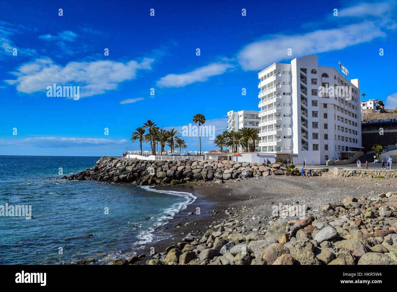 White Sunwing Resort familiare hotel sulla spiaggia, Arguineguin, Gran Canaria Foto Stock
