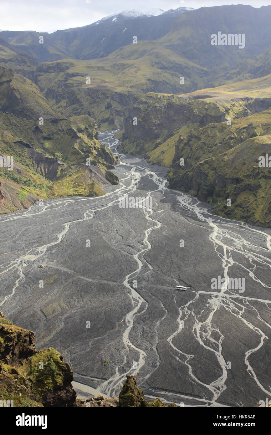 Islanda Thorsmork paesaggio del Parco Nazionale Foto Stock