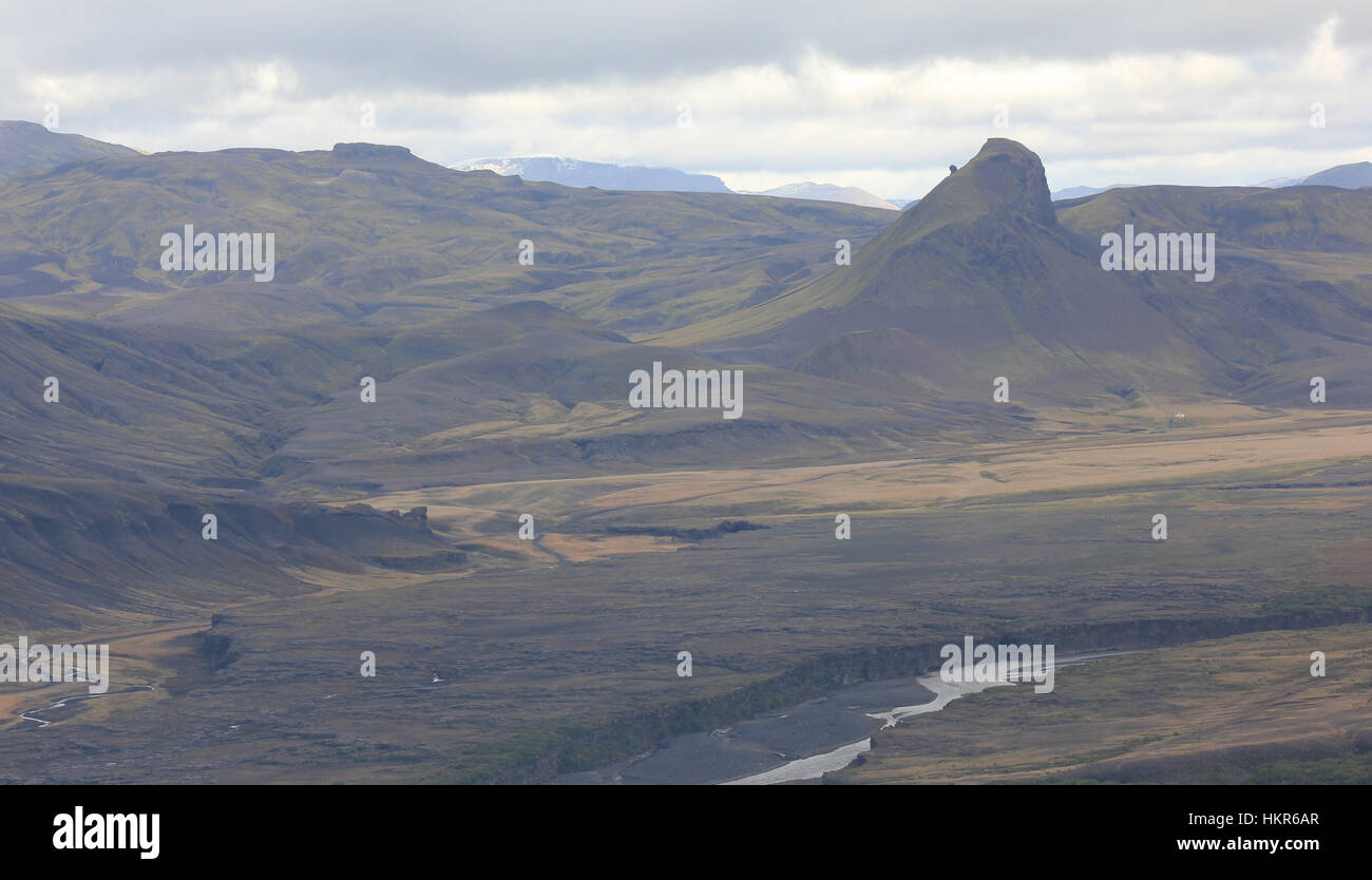 Islanda Thorsmork paesaggio del Parco Nazionale Foto Stock