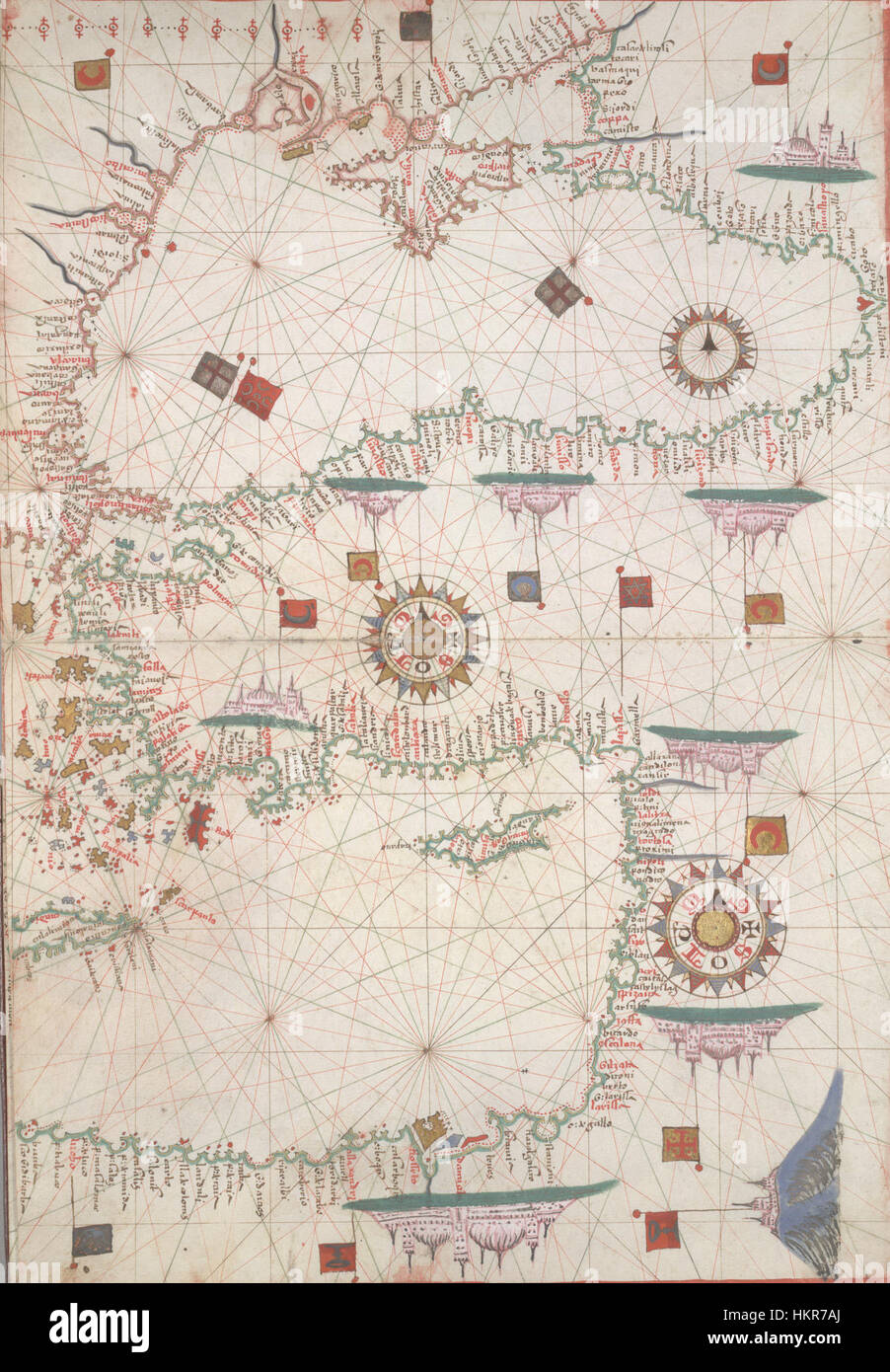 Mar Nero e Mediterraneo orientale. HM 33. Joan Martines, Portolan Atlas (Italia, ca. 1578).A Foto Stock