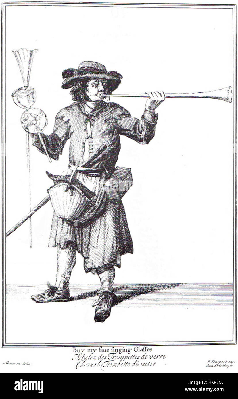 Questo dipinto ritrae il concetto stravagante di "bicchieri cantanti", un manufatto culturale unico. Gioca con luce, suono e colore per rappresentare l'interazione tra strumenti musicali e arte visiva. Foto Stock