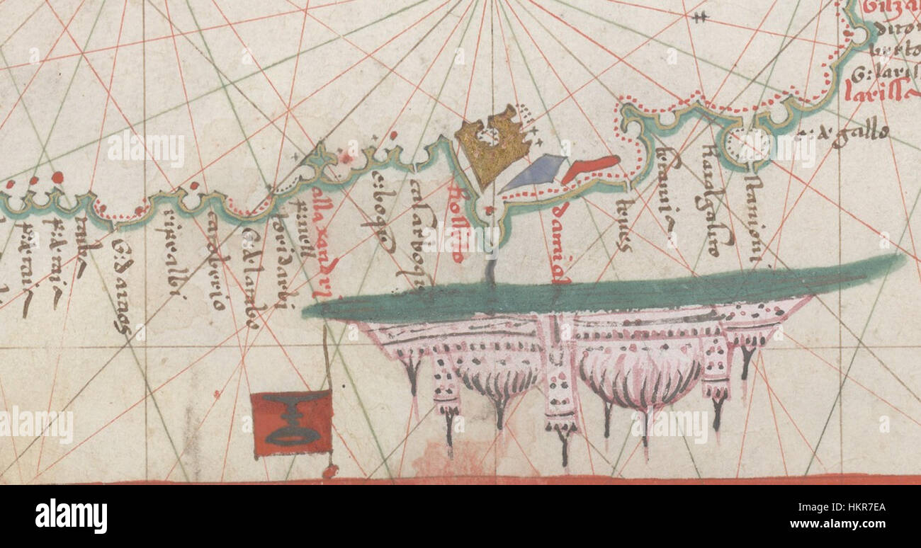 Mar Nero e Mediterraneo orientale. HM 33. Joan Martines, Portolan Atlas (Italia, ca. 1578).J Foto Stock