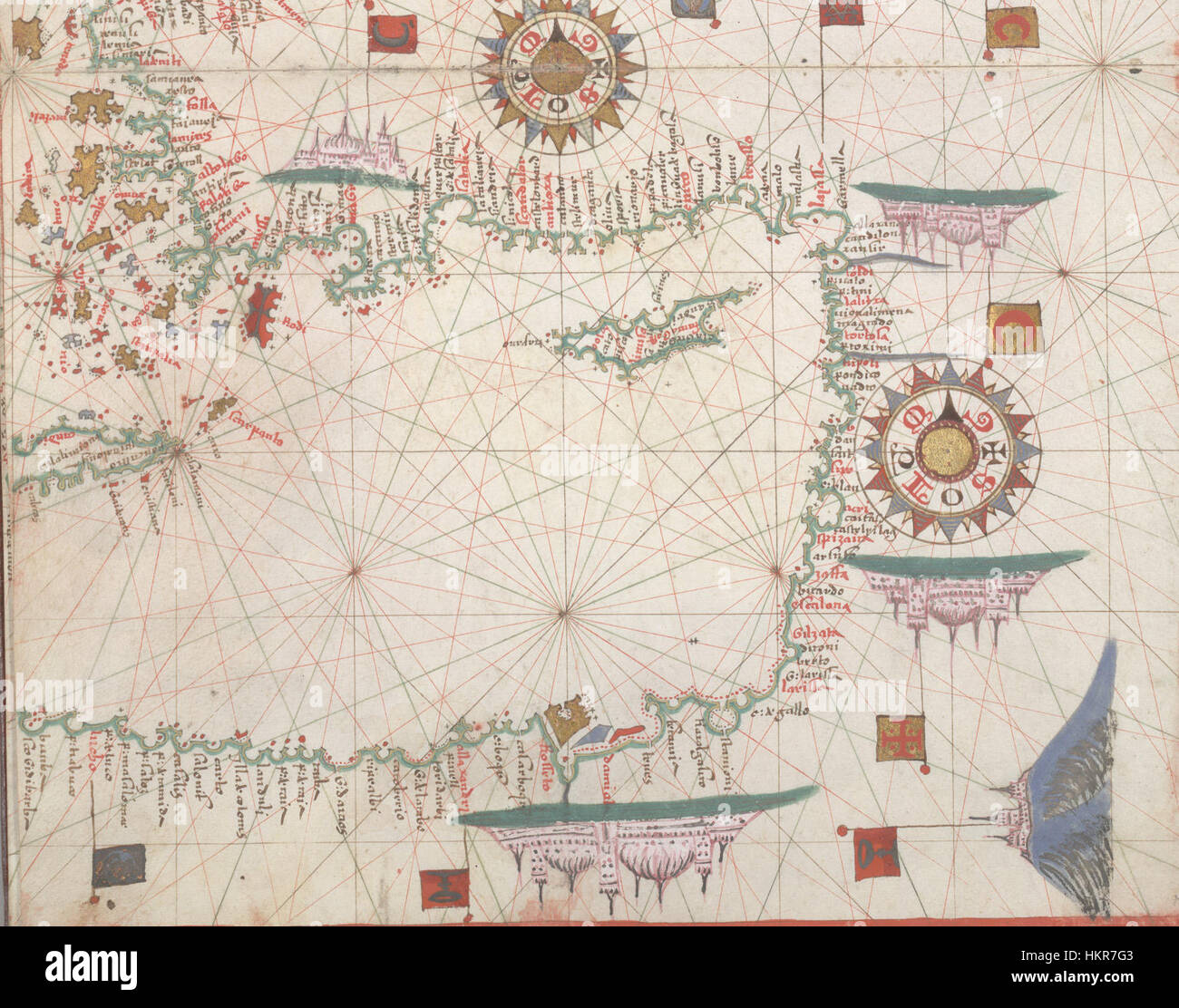Mar Nero e Mediterraneo orientale. HM 33. Joan Martines, Portolan Atlas (Italia, ca. 1578).F Foto Stock