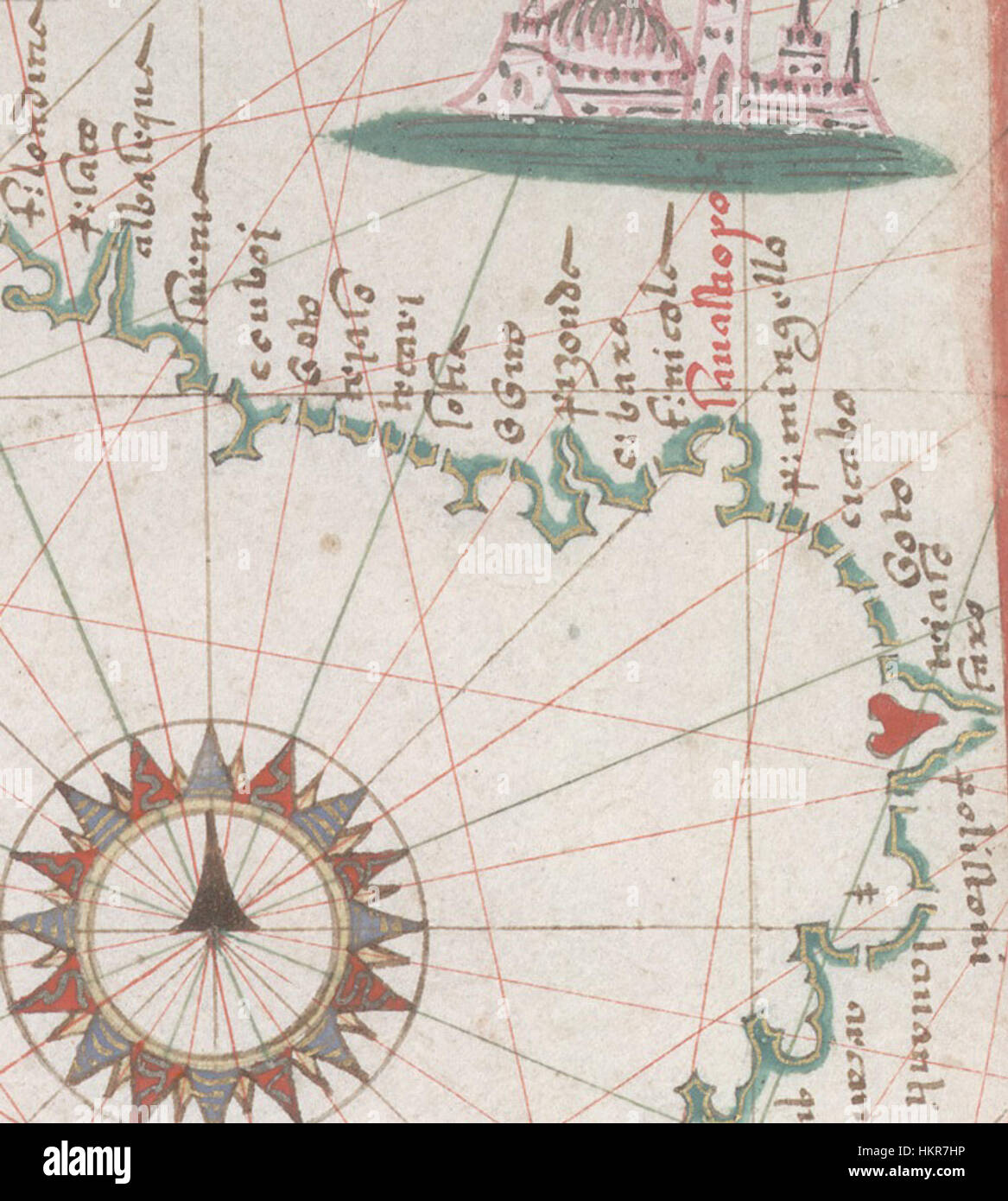 Mar Nero e Mediterraneo orientale. HM 33. Joan Martines, Portolan Atlas (Italia, ca. 1578).D Foto Stock