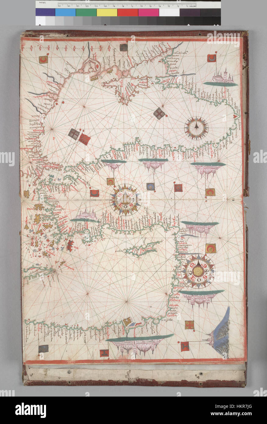 Mar Nero e Mediterraneo orientale. HM 33. Joan Martines, Portolan Atlas (Italia, ca. 1578) Foto Stock