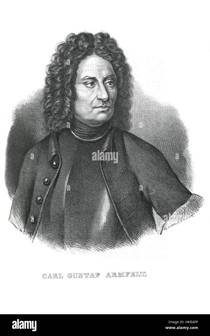 Carl Gustaf Armfeldt Salmsson è un ritratto di un ufficiale e nobile svedese, che cattura il suo abbigliamento formale e la grandezza del suo status. Il dipinto riflette la società aristocratica e la storia militare della Svezia nel XVIII secolo. Foto Stock