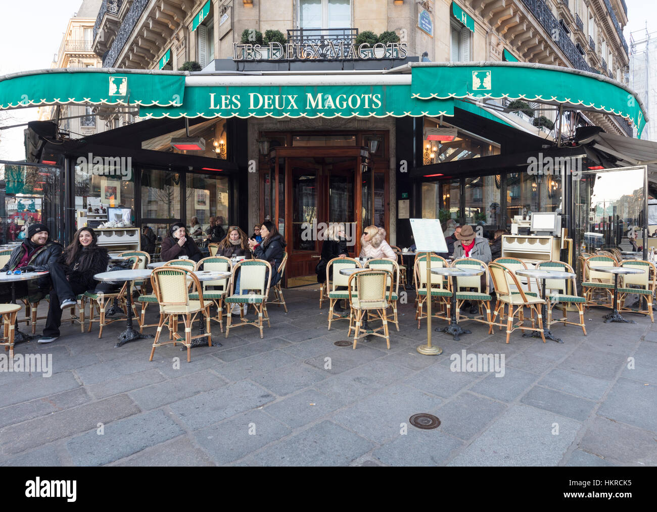 Les Deux Magots ristorante cafe, Parigi, Francia Foto Stock