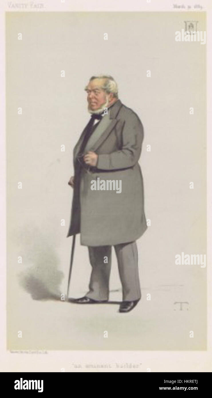 L'illustrazione di Charles James Freake dal numero del 31 marzo 1883 di *Vanity Fair* ritrae una figura sociale di spicco del tempo. Conosciuto per il suo stile di caricatura acuto, Freake enfatizza le caratteristiche satiriche e spesso esagerate dei suoi soggetti, catturando uno sguardo umoristico ma critico alla società vittoriana. Foto Stock