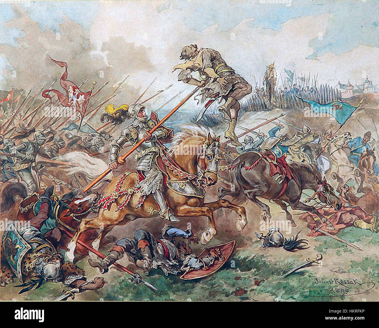 Cherubin Gniewosz nella battaglia di Suceava 1497 Foto Stock
