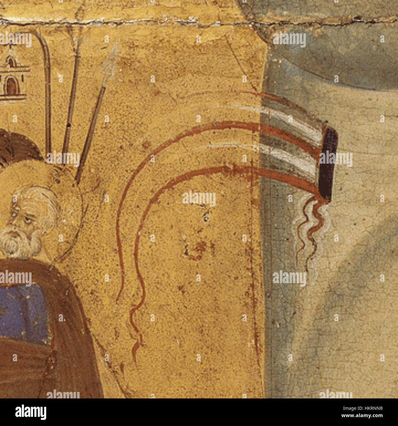 Questa opera d'arte del Coppo raffigura la Croce di San Zeno, un importante simbolo religioso nell'arte cristiana, particolarmente significativo nel contesto dell'iconografia religiosa medievale italiana. Foto Stock