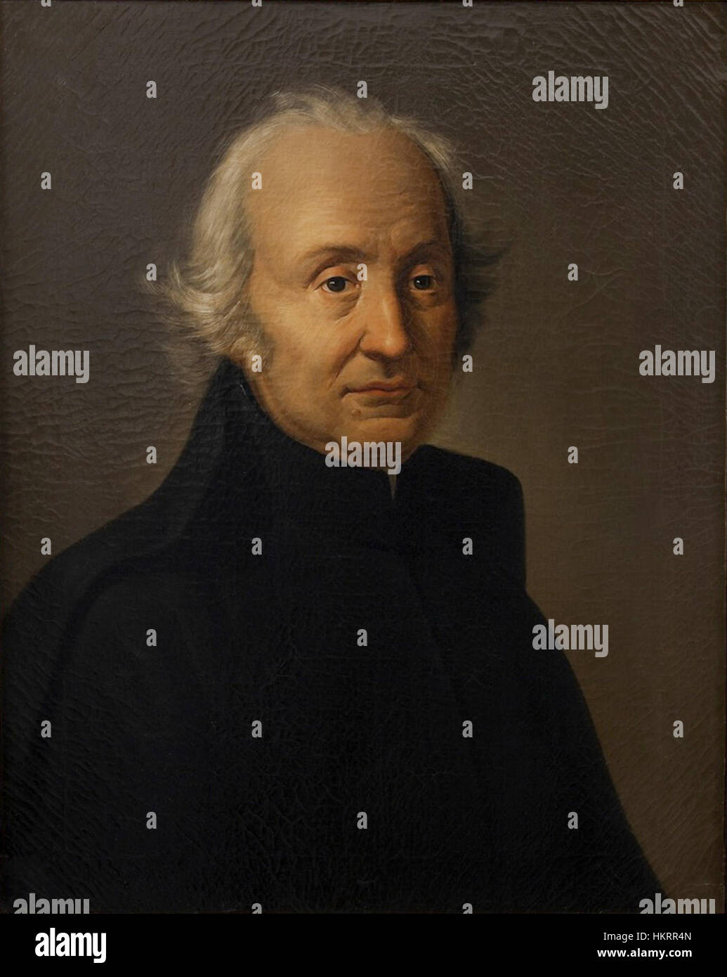 Questo dipinto del 1825 di Costanzo Angelini ritrae il famoso astronomo italiano Giuseppe Piazzi. Il ritratto riflette i significativi contributi di Piazzi all'astronomia, inclusa la sua scoperta dell'asteroide Cerere. Foto Stock