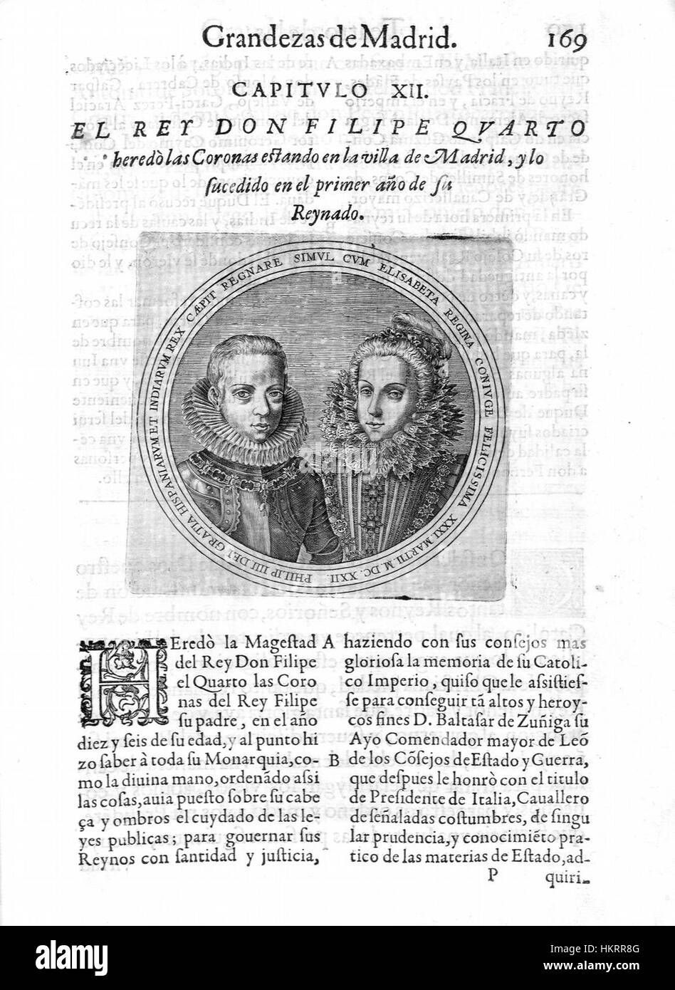 Questo dipinto del 1622, 'Courbes' di un artista sconosciuto, raffigura re Filippo IV e la regina Isabella di Spagna. Il ritratto enfatizza la statura reale, mostrando la coppia in abiti regali tipici della corte spagnola durante l'inizio del XVII secolo. Foto Stock