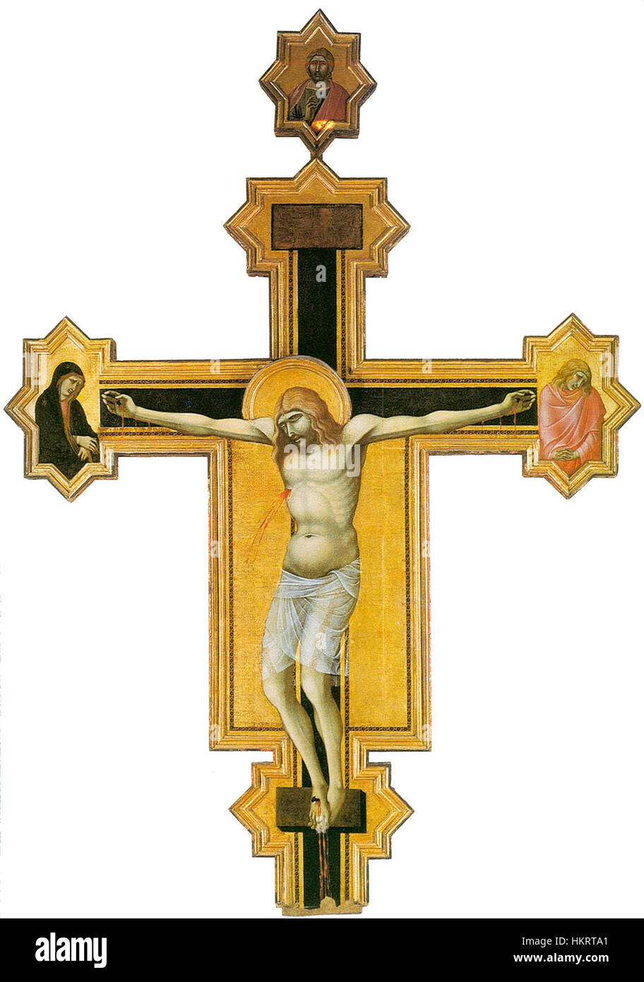 Crucifix-Pietro Lorenzetti Cortona Foto Stock