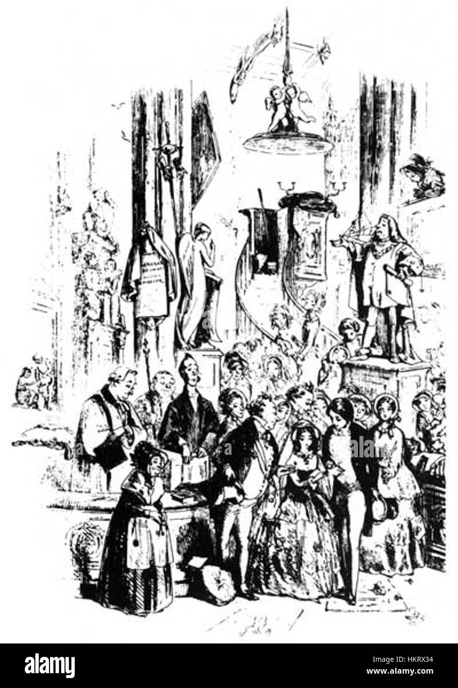Il dipinto raffigura una scena del romanzo di Charles Dickens "David Copperfield", in cui il protagonista annuncia il suo matrimonio. Riflette la profondità emotiva e lo stile narrativo tipico degli adattamenti letterari vittoriani. Foto Stock