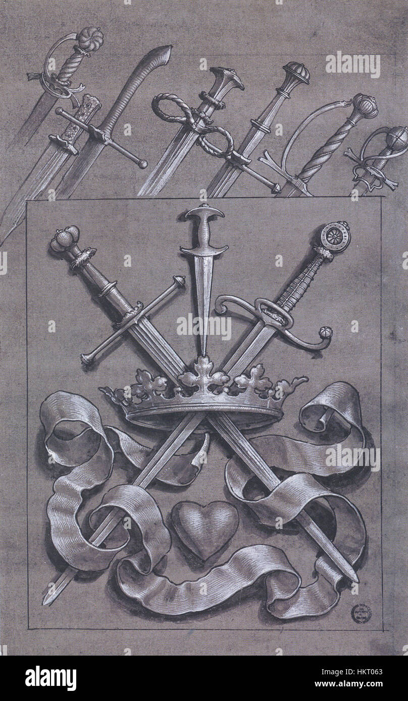 Design per un Swordsmith il segno, da Hans Holbein il Giovane Foto Stock