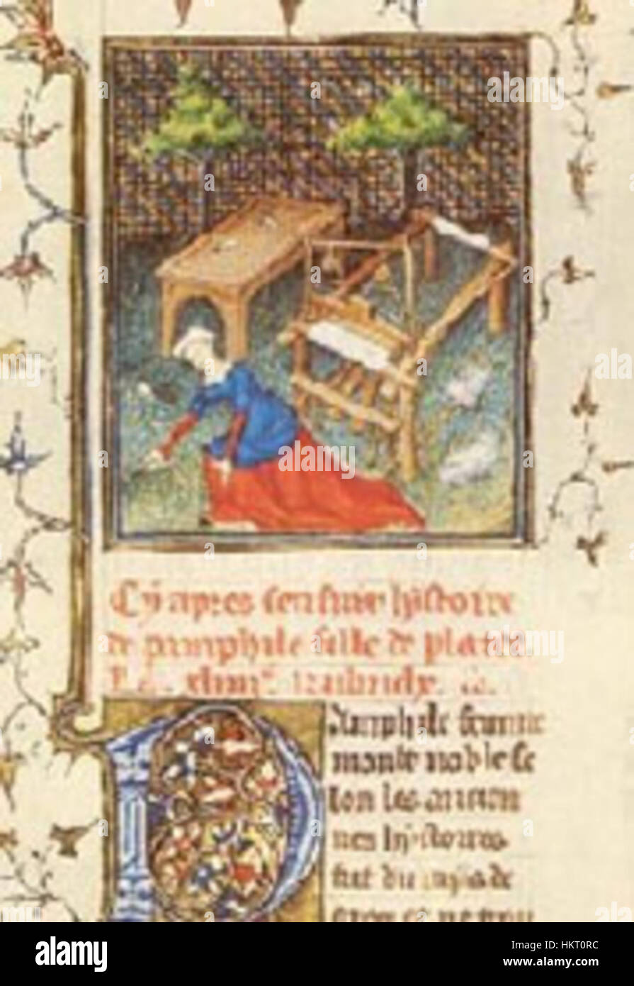 Un'illustrazione del *De mulieribus claris* (il Libro delle donne famose), un testo medievale di Giovanni Boccaccio, che ritrae donne notevoli della storia, della mitologia e della letteratura. Foto Stock