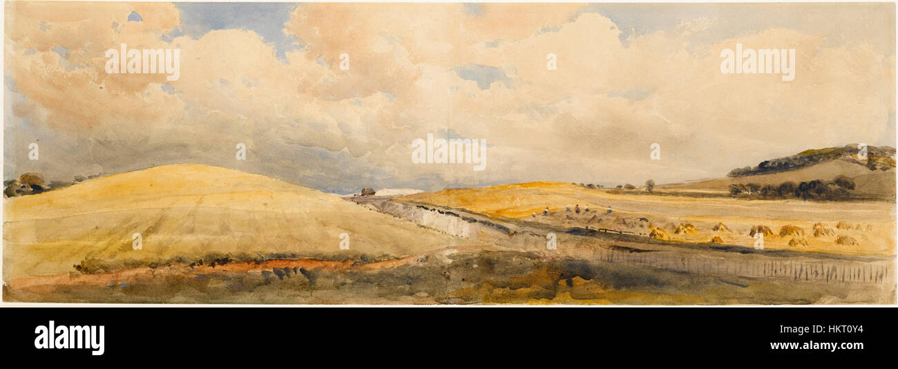 De Wint, Pietro, Cornfields vicino stazione Tring, Hertfordshire, 1847 Foto Stock