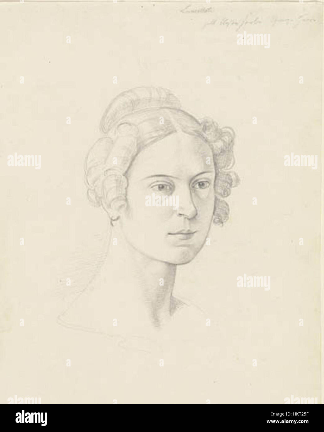 Questo disegno del XVIII secolo, "disegno Raffigurante la Principessa Giuseppina massimo", raffigura la Principessa Giuseppina massimo, evidenziando le linee delicate e lo stile elegante tipico della ritrattistica neoclassica in Italia. Foto Stock