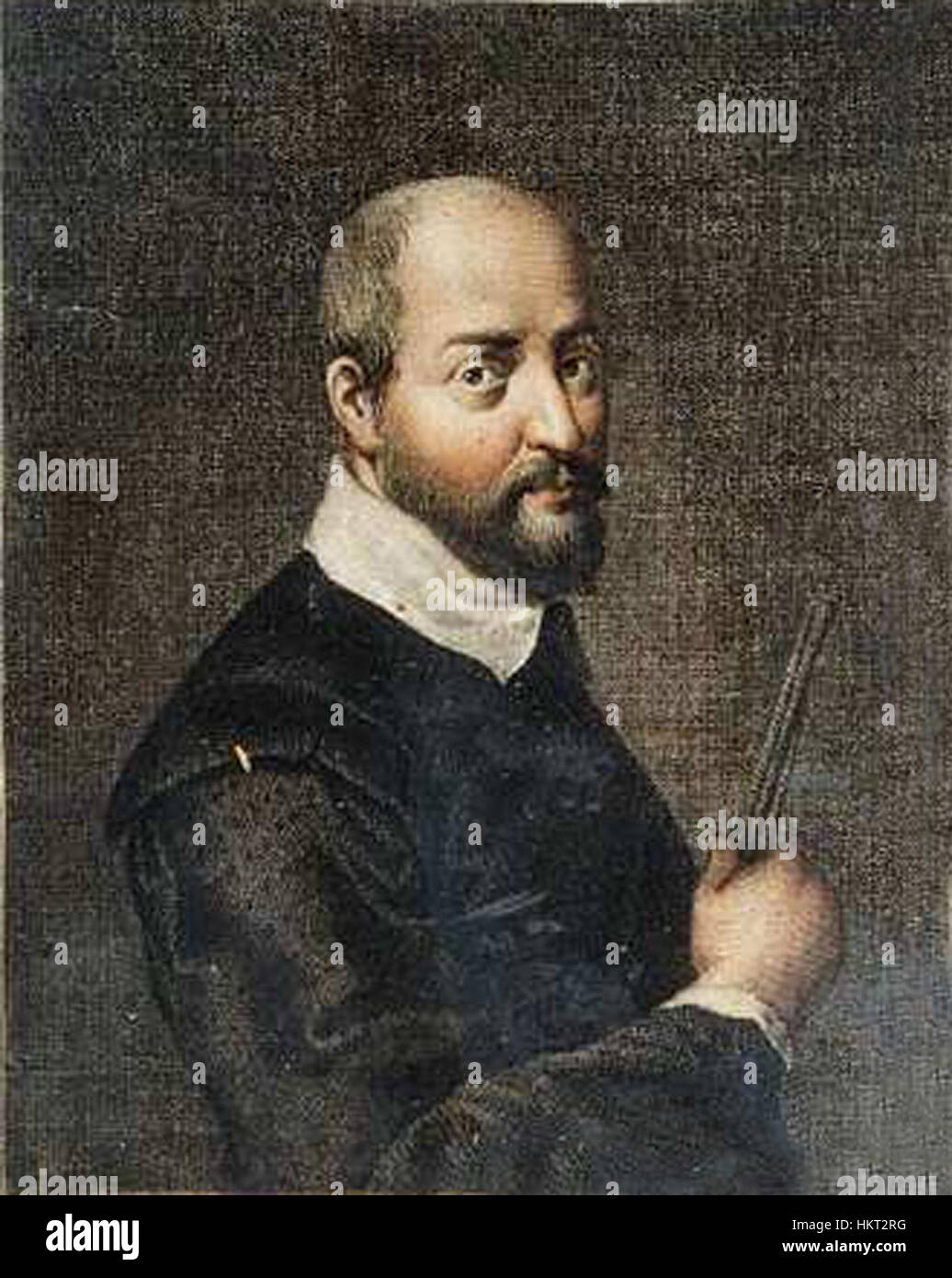 Il ritratto di Domenico Cresti è un bell'esempio di arte classica, combinando pittura ad olio con accuratezza storica. Le sue opere del periodo rinascimentale sono esposte in gallerie come parte di collezioni d'antiquariato, offrendo uno sguardo al passato. Foto Stock