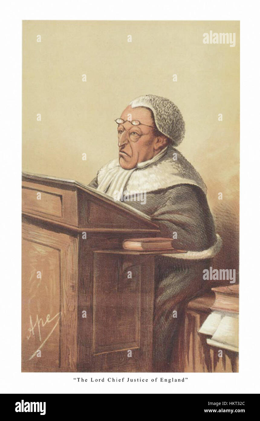 Questa illustrazione di Alexander Cockburn, presentata nell'edizione di dicembre 1869 di Vanity Fair, cattura il giornalista e politico del XIX secolo in uno stile caricaturato, evidenziando la sua personalità pubblica e la sua influenza politica. Foto Stock